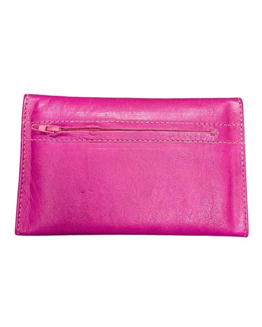 Berber Leather Pink Small Leather Tri-Fold Purse