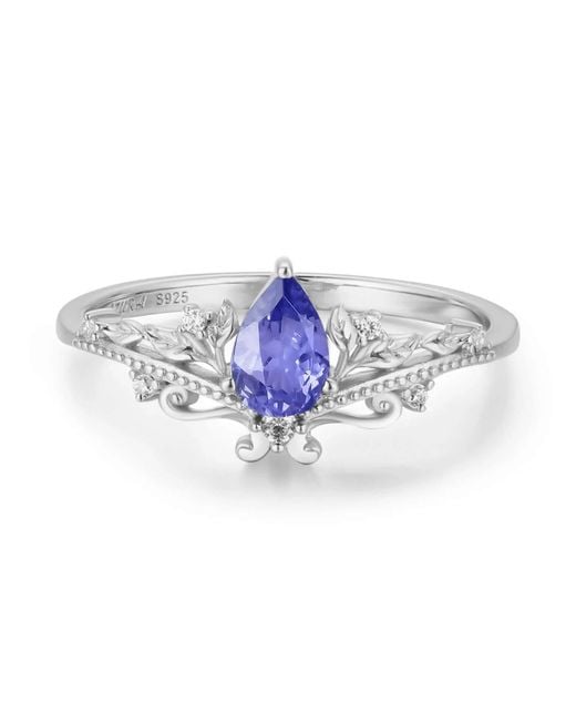 Azura Jewelry New York Blue Lotus Tanzanite Ring Vermeil
