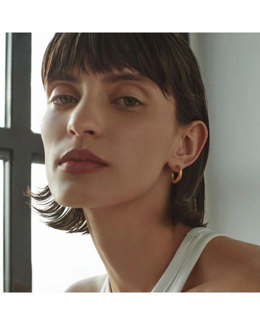 EVA REMENYI Metallic Archaic Small Hoop Earrings