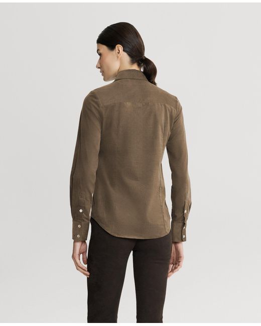 Really Wild Clothing Brown Spencer Stretch Corduroy Shirt