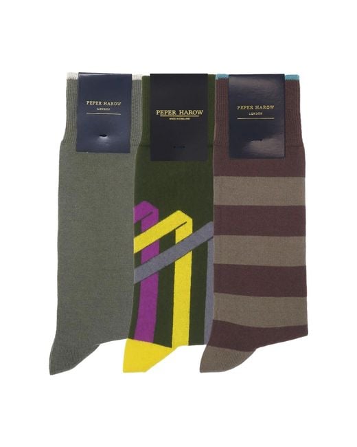 Peper Harow - Made in England Blue Socks Bundle – Ribbon for men
