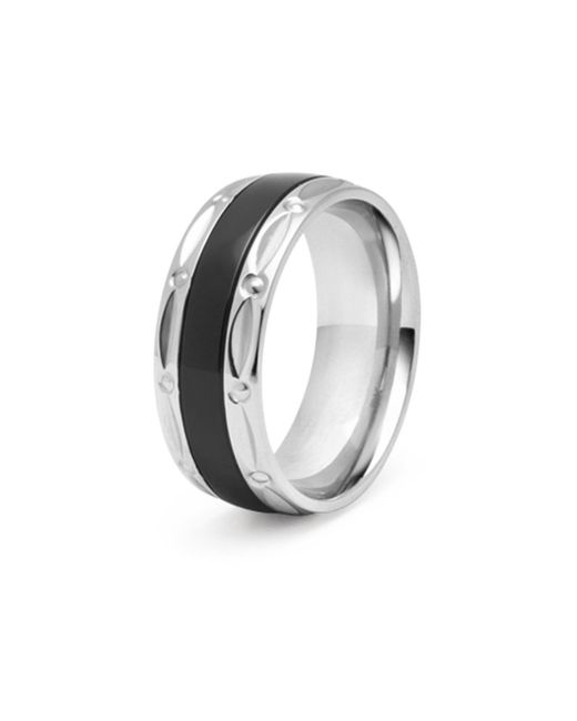 Nialaya Metallic Band Ring With for men