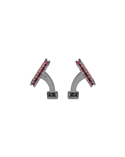 Tateossian Red Gunmetal Regalia Victoria Cufflinks for men