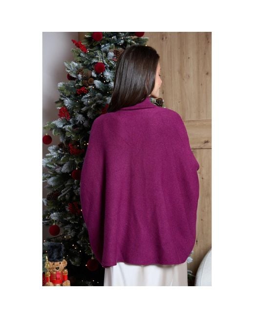 Saachi Purple Open Front Oversized Cardigan Sweater