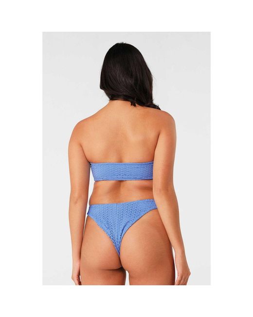 Blackbough Swim Blue Alana Tie Front Cheeky Bottoms Oceania Crochet