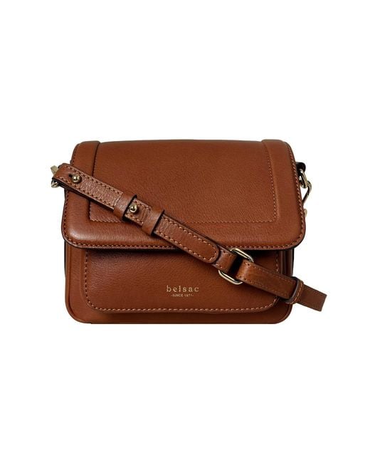 BELYSA Brown Olivia, Cognac Leather Crossbody