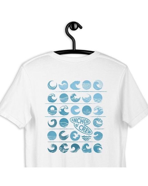 Anchor and Crew Blue Surf N Waves Passenger Organic Cotton T-Shirt for men