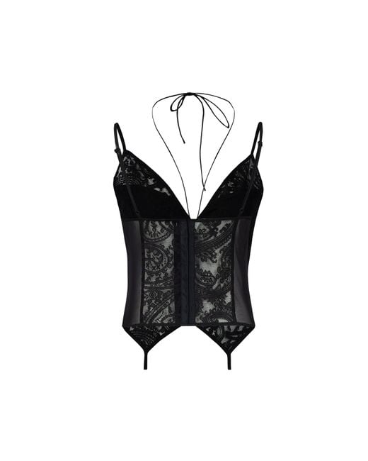 Pcfg Black Free Heaven Lace Top