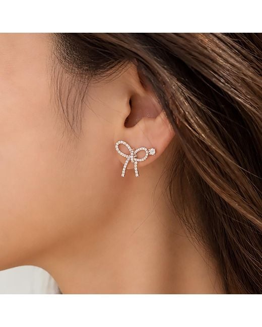 VicStoneNYC Fine Jewelry Metallic Ribbon Stud Vermeil Earrings