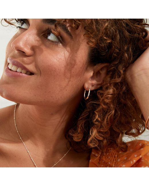 Auree Jewellery Metallic Ronda Piccolo Polished Sterling Hoop Earrings