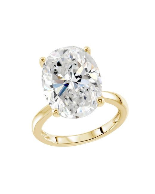 Diamonbliss Metallic Ten Carats Oval Cut Solitaire Cocktail Ring