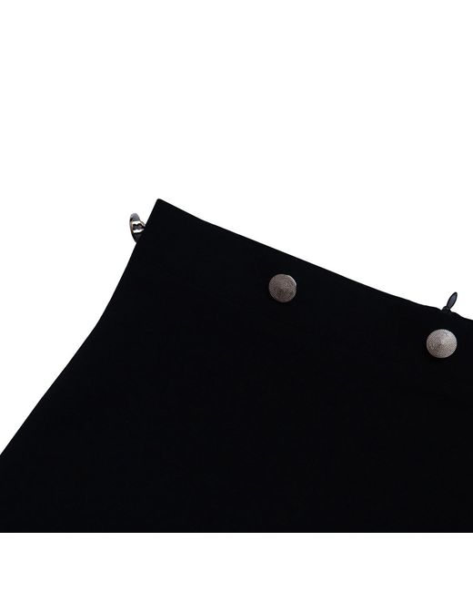 2KStyle Black Ama Ruffled Mini Skirt With Metal Buttons