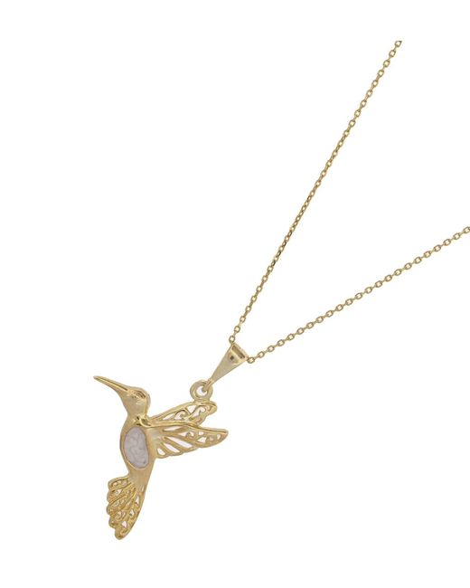Ebru Jewelry Metallic Pure Spirit Hummingbird Vermeil Necklace