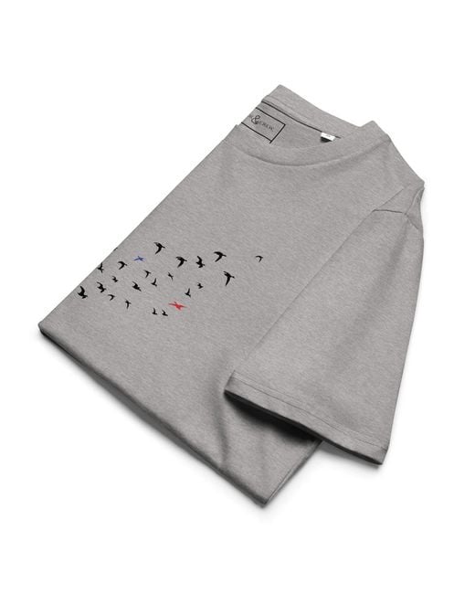Anchor and Crew Gray Heather Birds Where's William Going? Organic Cotton T-Shirt