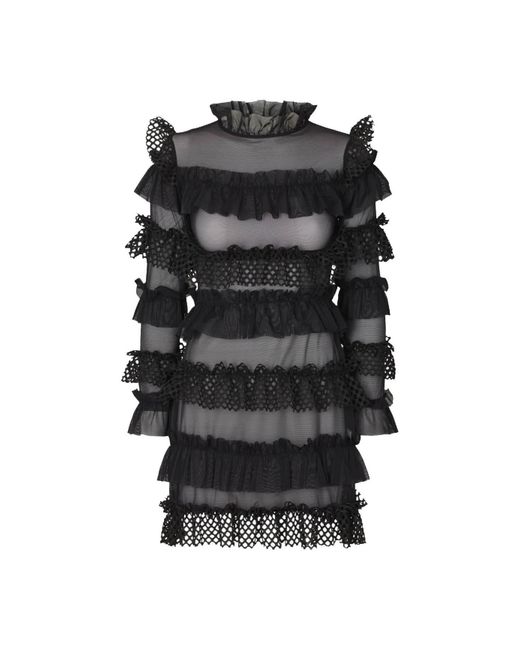 OW Collection Black Grace Ruffle Dress