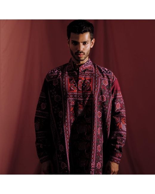 Collected Xx Purple Zung Kurta Shirt for men
