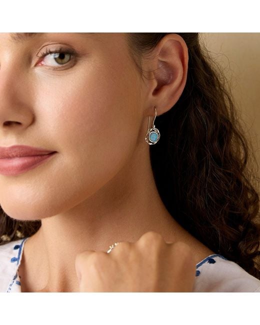 Isla Silver Blue Opal Drop Earrings