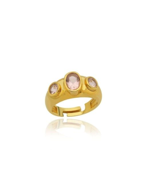 LINYA JEWELLERY Metallic Rosie Stone Signet Ring