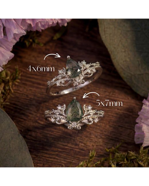 Azura Jewelry New York Metallic Lotus Moss Agate Ring Vermeil