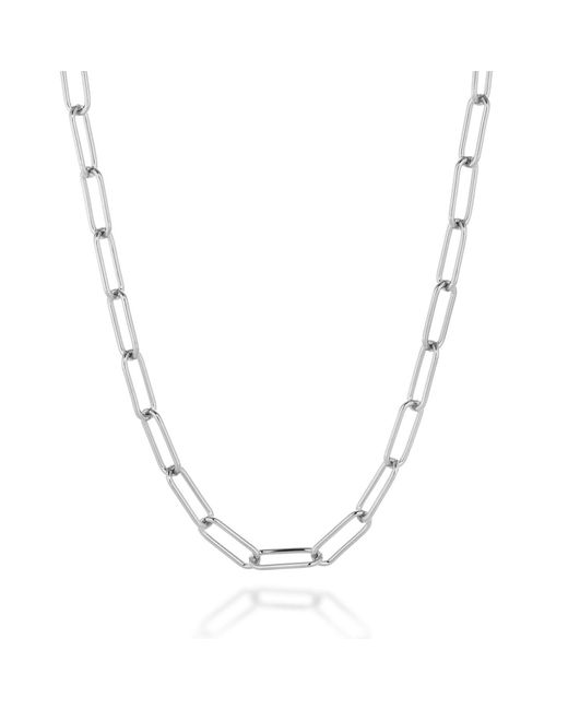 Nellou Jewellery Metallic Paperclip Necklace Sterling