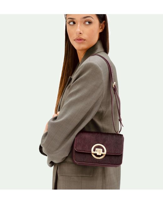 Apatchy London Black The Tilly Burgundy Hair-On Leather Bag
