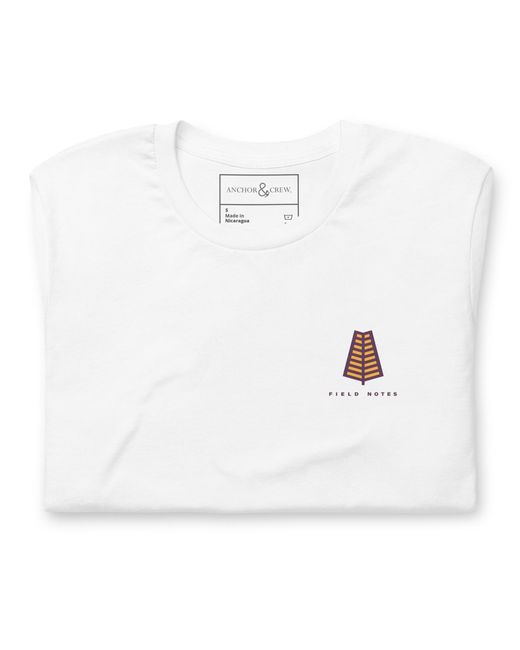 Anchor and Crew White Three Field Notes Organic Cotton T-Shirt for men