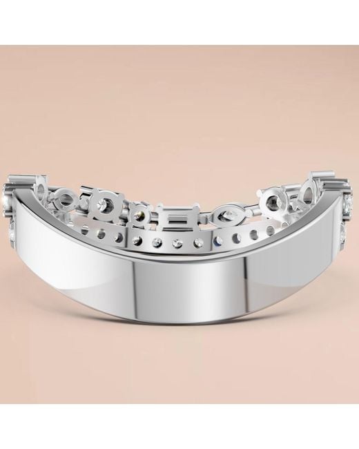 Aya Fine Jewelry Metallic Mixed Shape Lab Diamond Curved Wedding Band