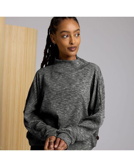 Known Supply Black Mock Neck Long Sleeve Top