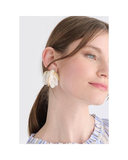 Paisie Pink Chiffon Bloom Earrings