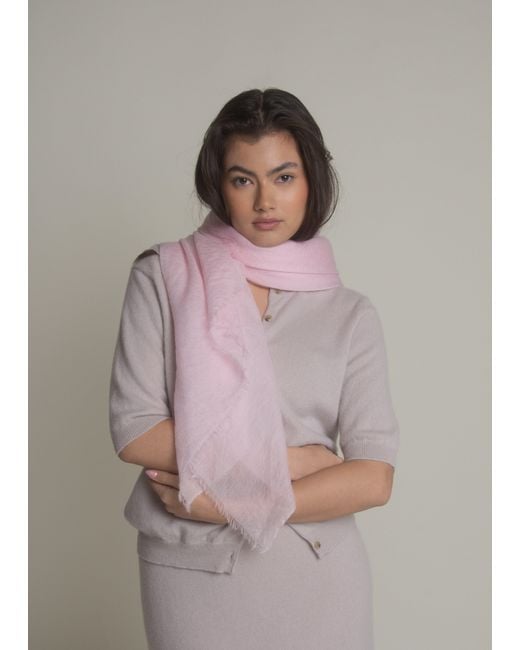 Fiora Muse Pink Ultralight Cashmere Shawl