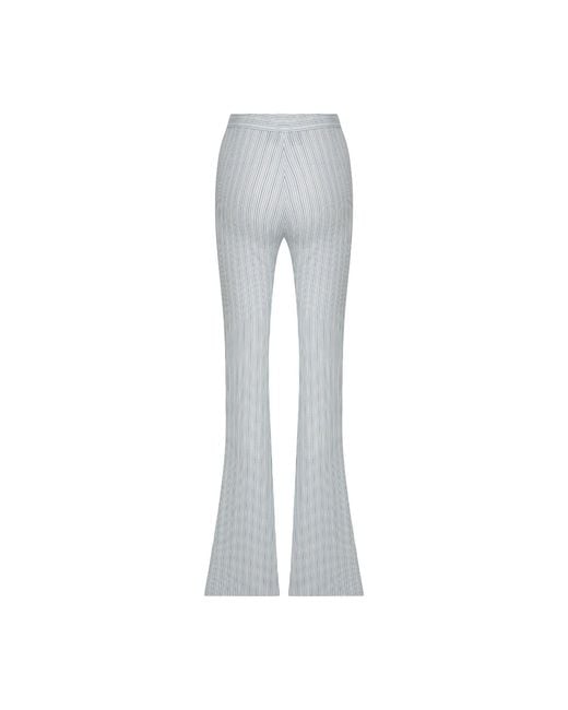 NAZLI CEREN Gray Doxy Flared Cotton Trousers
