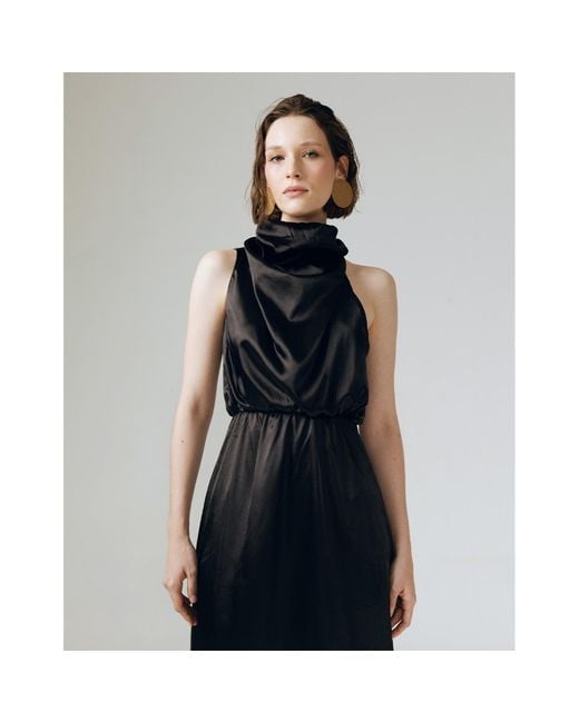 Ats the Label Black Amelia Ruffle Neck Dress