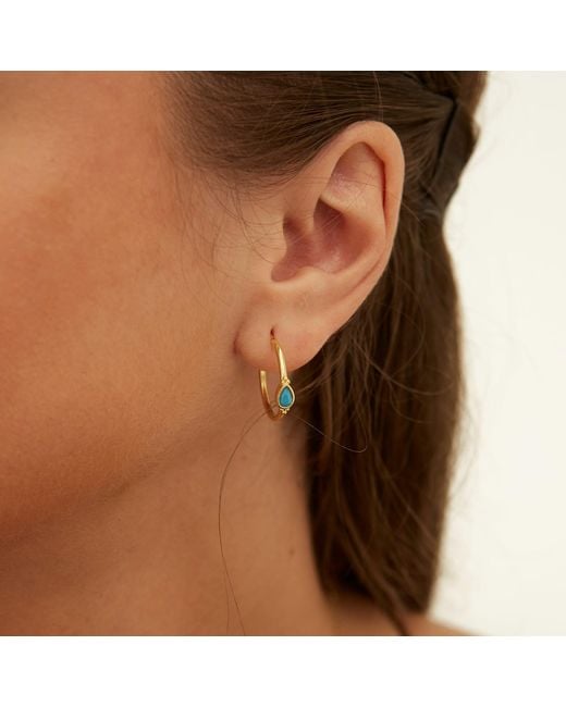Spero London Metallic Drop Solitaire Earring Sterling