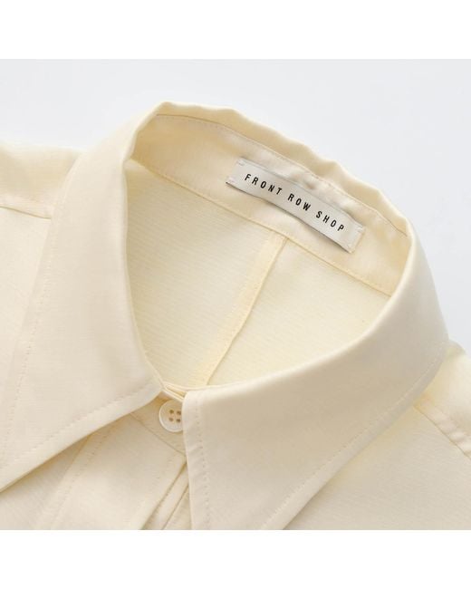 FRONT ROW SHOP Natural Neutrals Stud-Embellished Shirt Vanilla