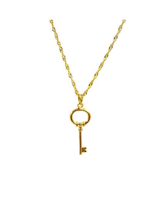 1610Istanbul Metallic Istanbulite Wish Key Necklace