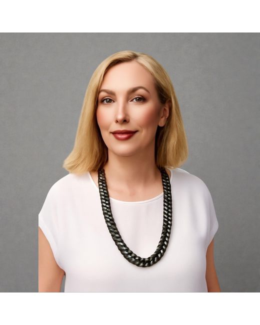 Sylvia Piechulla Metallic Chunky 3-Tier Aluminium Metal Chain Necklace