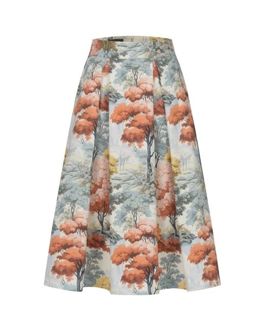 Marianna Déri Multicolor Pleated Skirt Autumn Forest