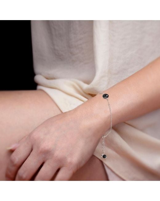 The Jewellery Store London Metallic Onyx Chain Bracelet