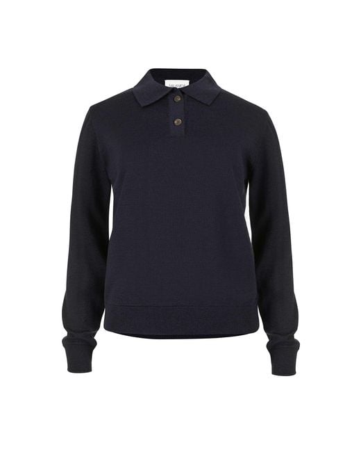 SALANIDA Blue Galante 100% Merino Polo Top