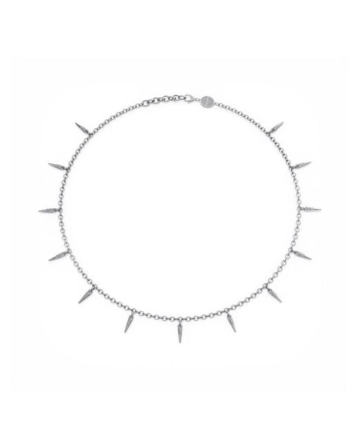 Linda Fiore Metallic Horn Necklace Sterling