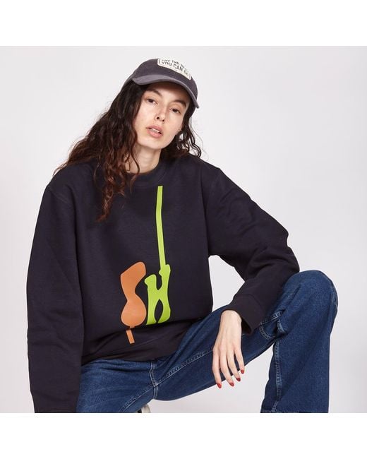 SOHUMAN Blue Tarj Organic Cotton Sweatshirt
