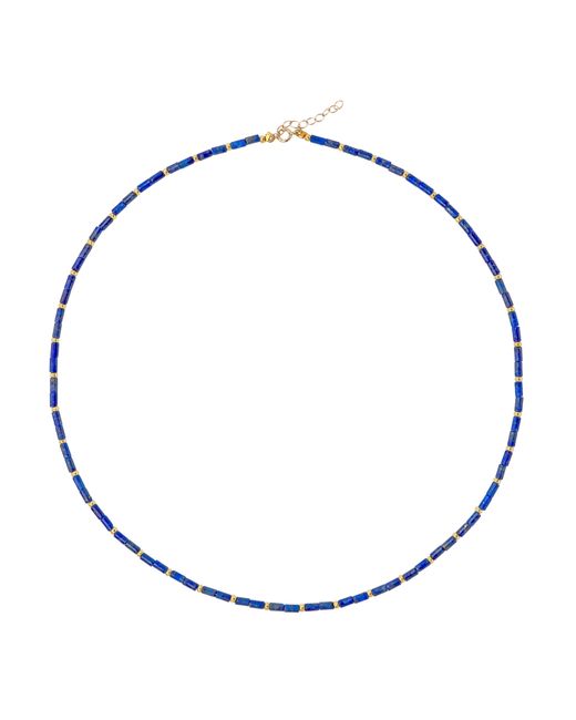 Bombyx House Blue Tiny Lapis Lazuli Tube Station Necklace