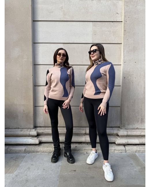 The Gt Atelier Blue Elegant Turtleneck Winter Knitwear