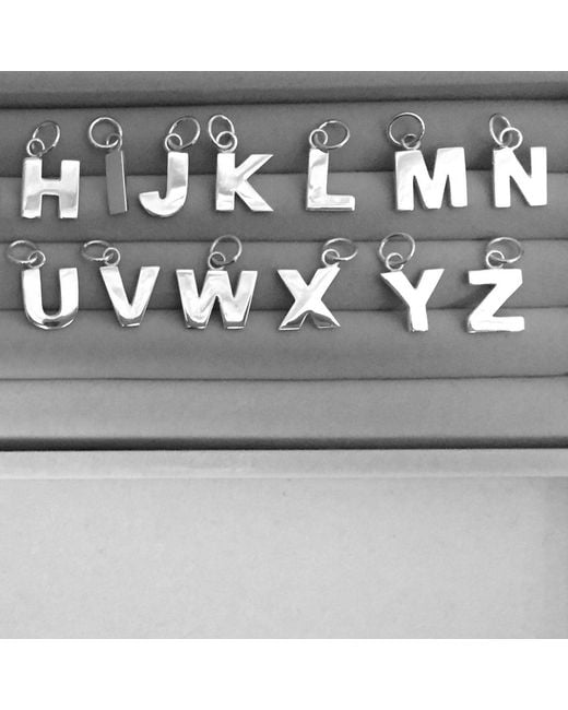 Edge Only Metallic Letter Pendant R Initial Necklace Sterling