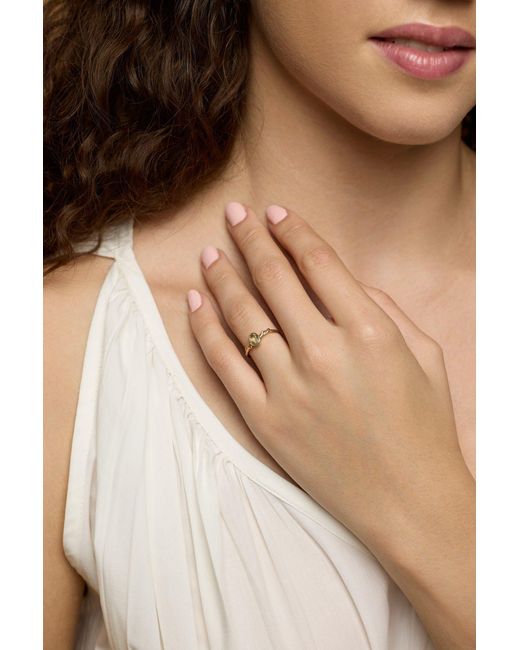 Isla Silver White Dainty Amethyst Ring