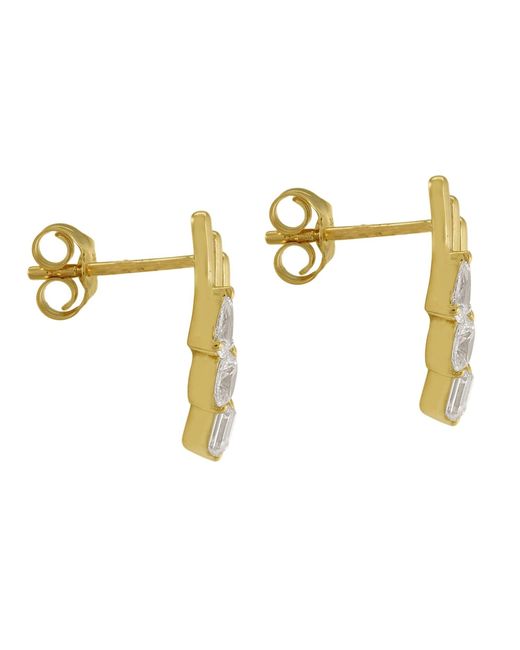 Artisan Metallic Mixed Shape Diamond Bar Earrings