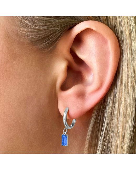 Evie Jewelry Blue Luxe Sapphire Drop Huggie Earrings