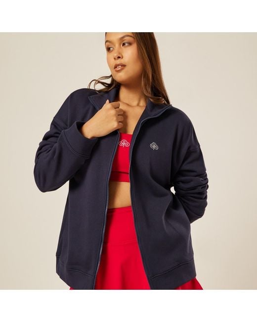 Be Athletica Blue Varsity Athletica Full-Zip Sweatshirt
