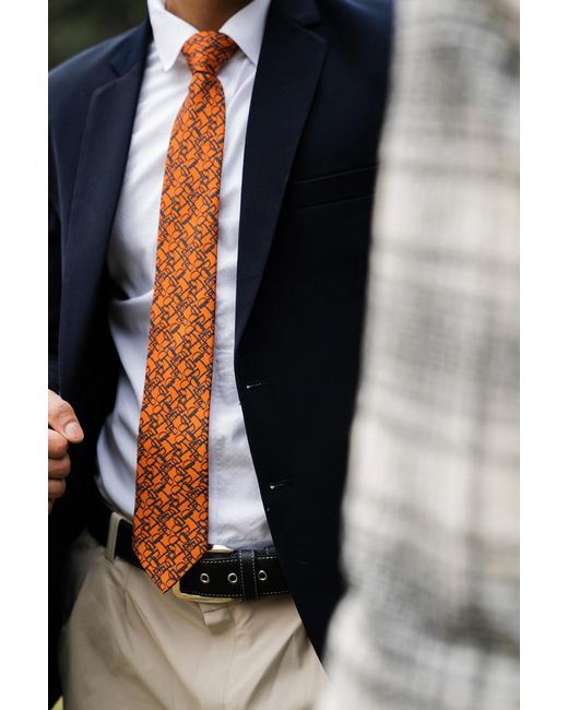 Neightiv Brown Tie And Pocket Square Set- Bits Harmony for men