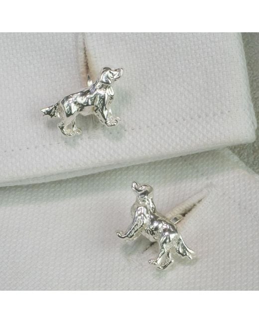 Simon Kemp Jewellers Metallic Solid Sterling Retriever Cufflinks for men